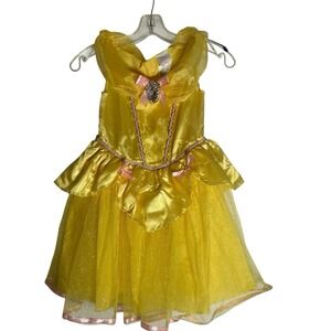 Disney Princess Belle Dress Costume Beauty & The Beast Yellow Girls 4-6x